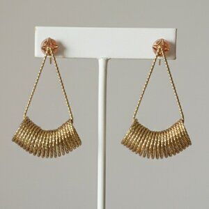 Vintage Gold Coil Earrings Pierced